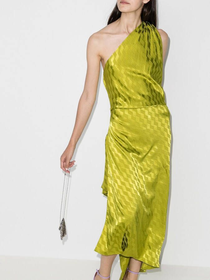 The Attico Asymmetrische jurk Groen