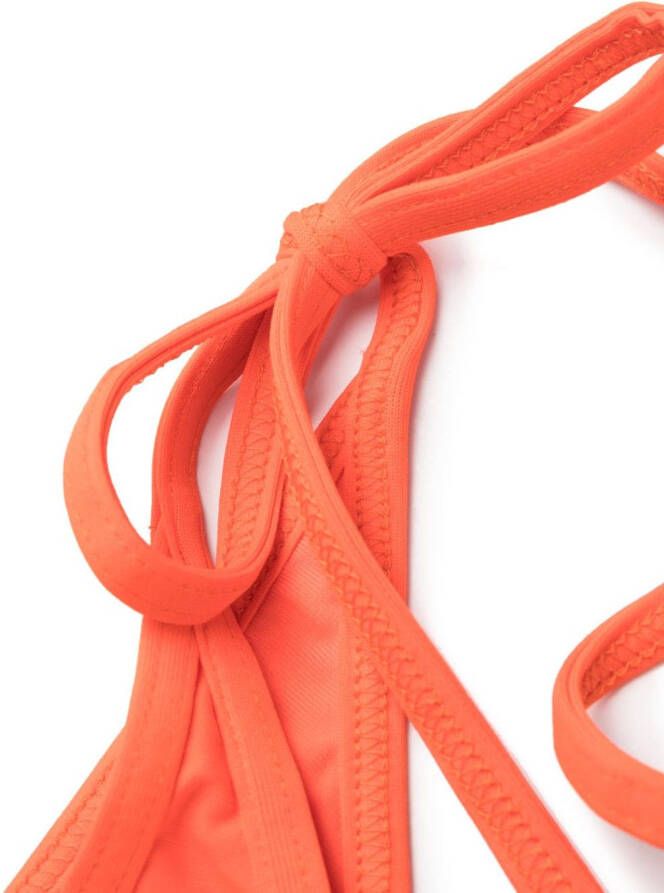 The Attico Bikini met logoprint Oranje