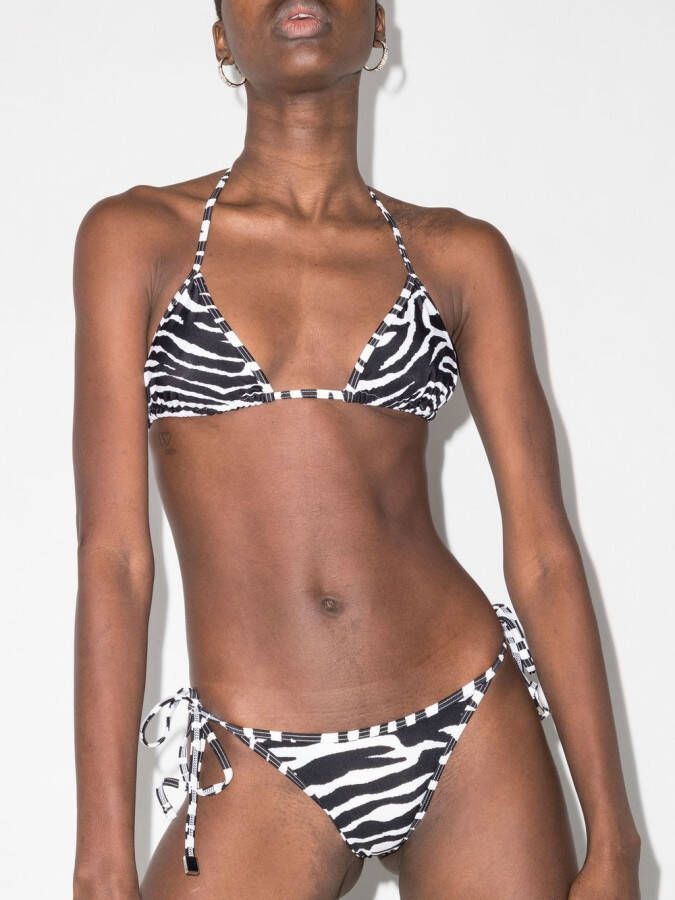 The Attico Bikini met zebraprint Zwart