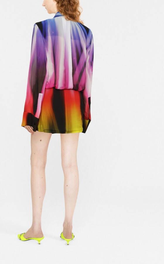 The Attico Blousejurk met abstracte print Paars