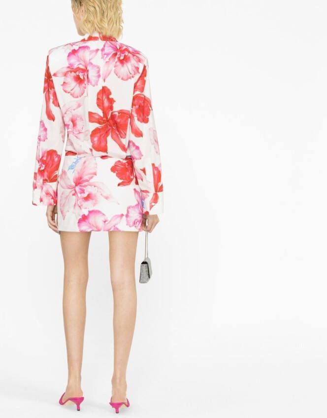 The Attico Mini-jurk met bloemenprint Roze
