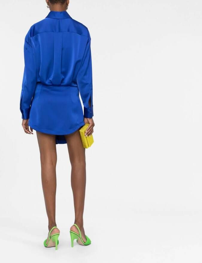 The Attico Blousejurk met ruches Blauw