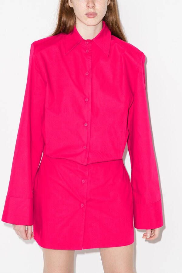 The Attico Blousejurk met wijde mouwen Roze