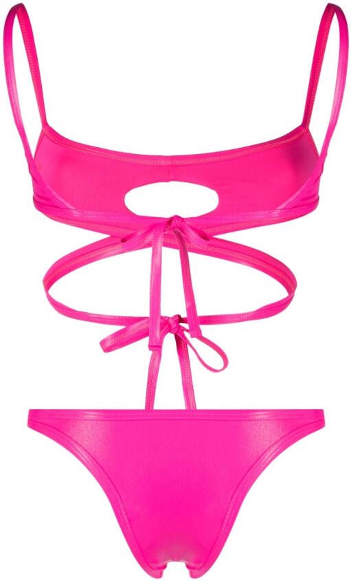 The Attico Gewikkelde bikini Roze