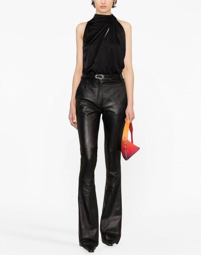 The Attico Leren broek Zwart