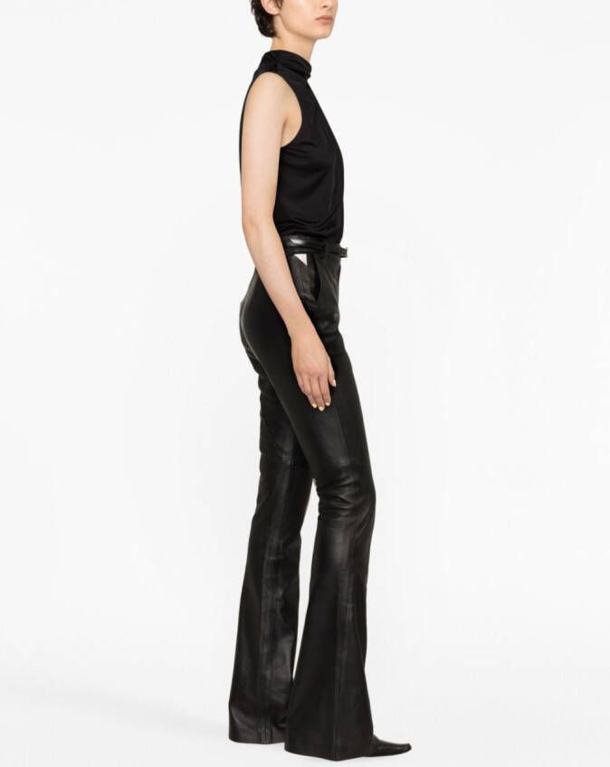 The Attico Leren broek Zwart