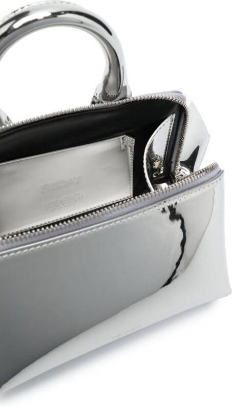 The Attico Friday leren shopper Zilver