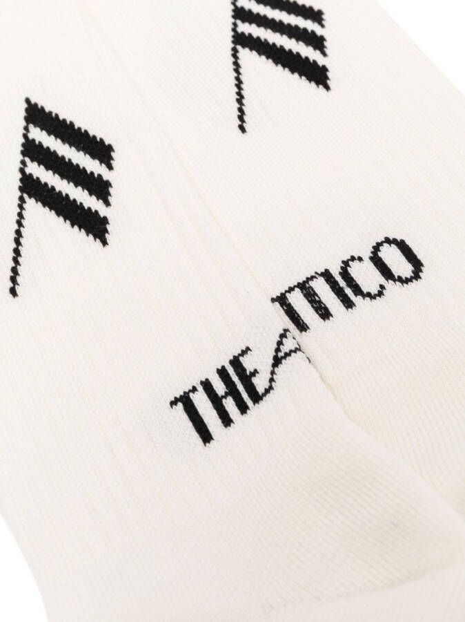 The Attico Geribbelde sokken Beige