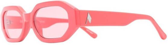 Linda Farrow x The Attico Irene zonnebril met ovalen montuur Roze