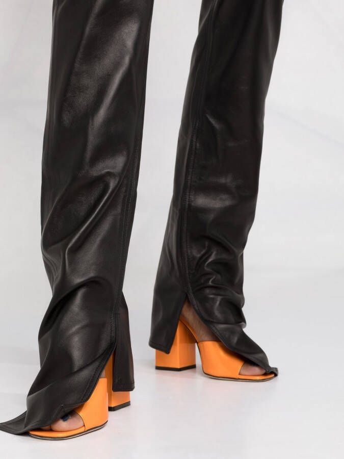 The Attico Leren broek Zwart