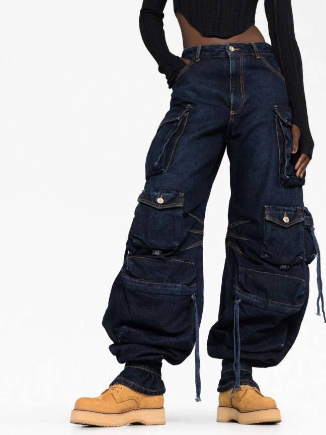 The Attico Low waist jeans Blauw