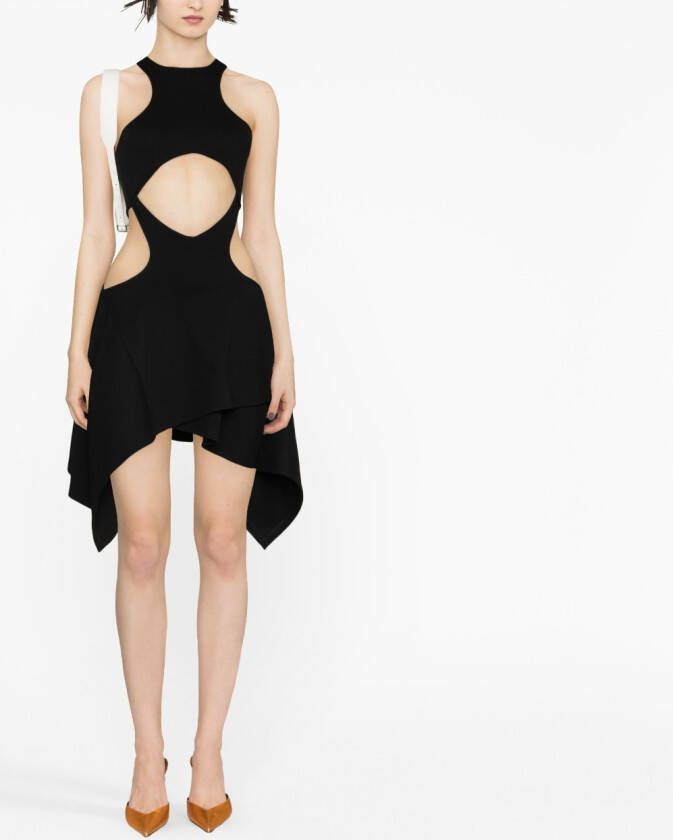 The Attico Uitgesneden mini-jurk Zwart