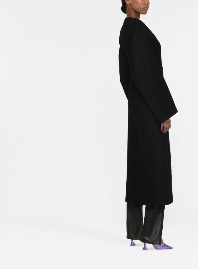 The Attico Mantel met V-hals Zwart