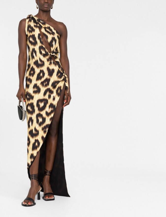 The Attico Maxi-jurk met luipaardprint Geel