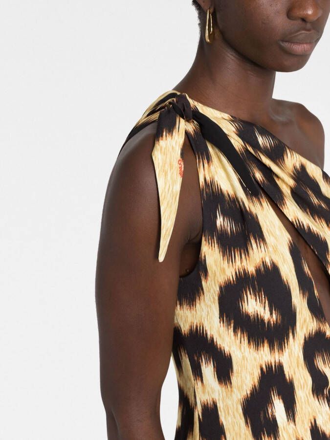 The Attico Maxi-jurk met luipaardprint Geel