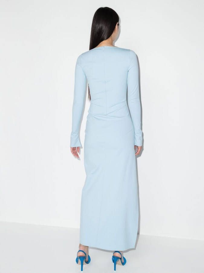 The Attico Maxi-jurk met vierkante hals Blauw