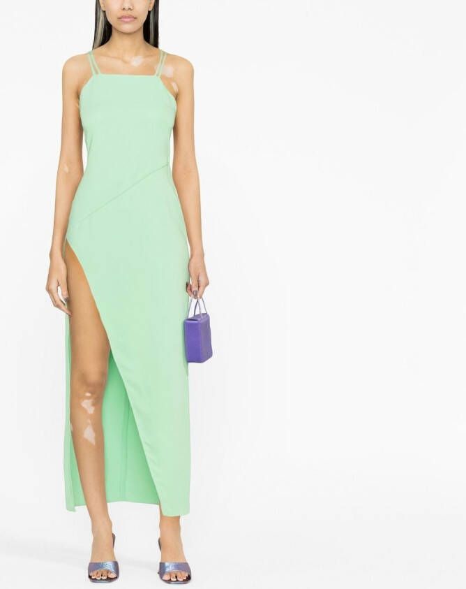 The Attico Midi-jurk met bandjes Groen