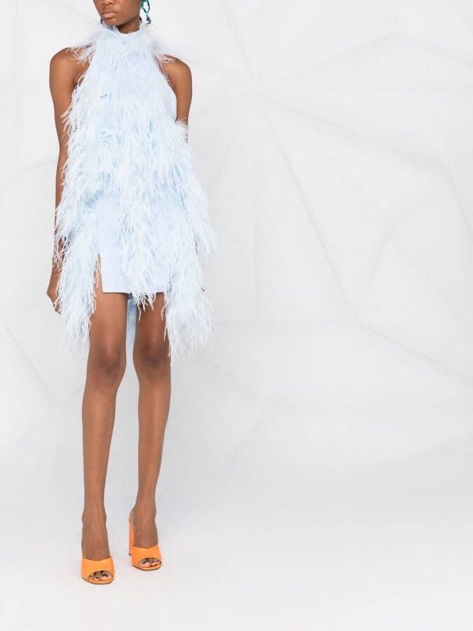 The Attico Mini-jurk met halternek Blauw