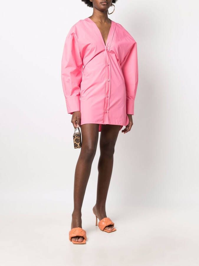 The Attico Mini-jurk met V-hals Roze