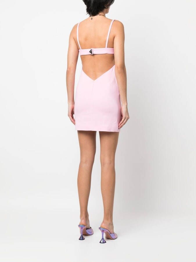 The Attico Mini-jurk met vierkante hals Roze