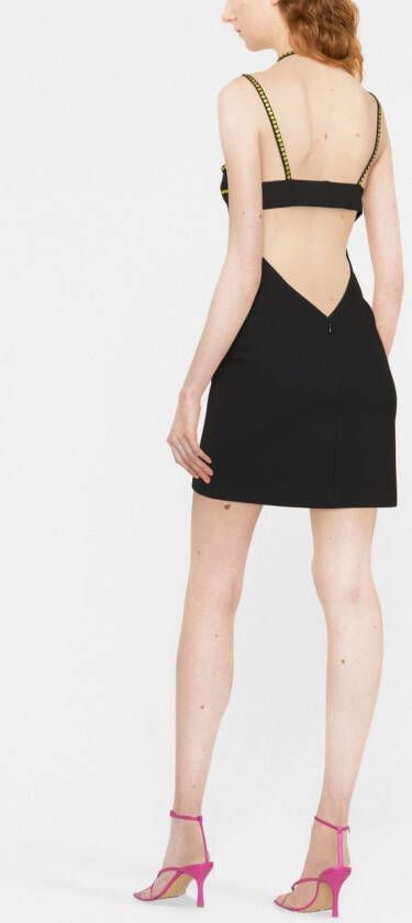 The Attico Mini-jurk verfraaid met kristallen Zwart