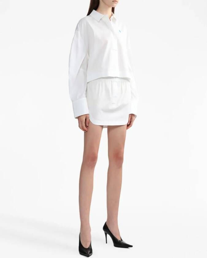 The Attico Mini-rok met geborduurd logo Wit