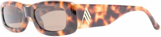 The Attico Minimarfa zonnebril met rechthoekig montuur Bruin