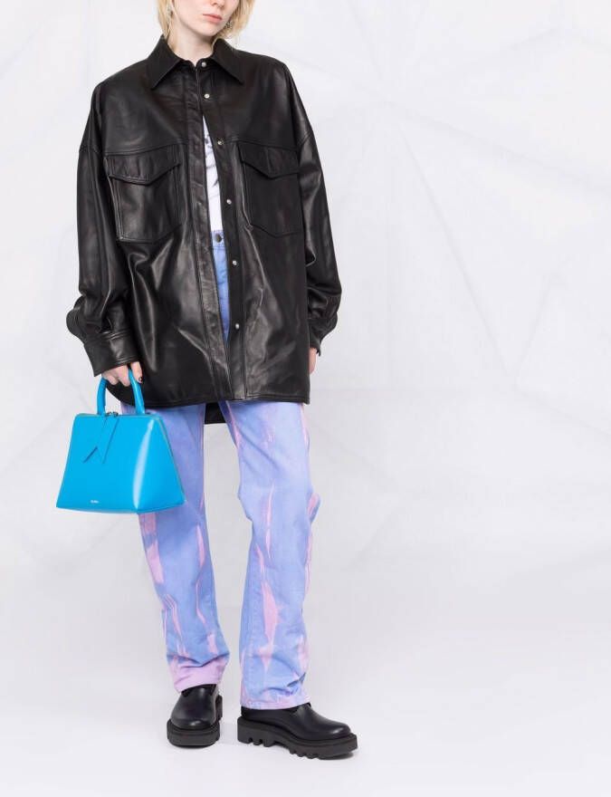 The Attico Monday leren shopper Blauw