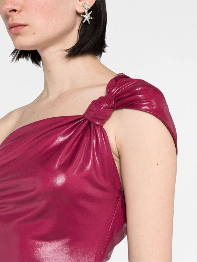 The Attico Off-shoulder mini-jurk Roze