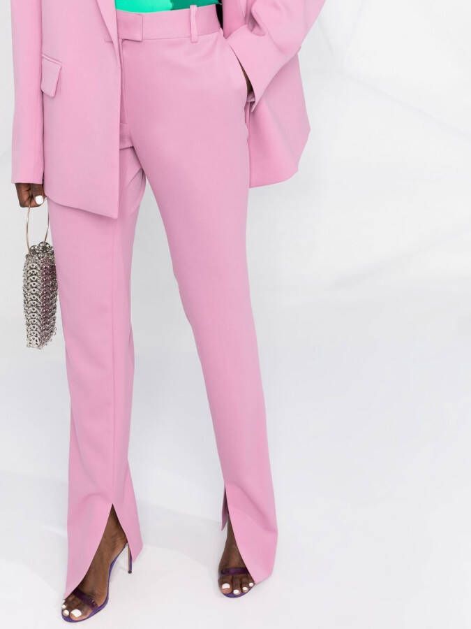 The Attico Pantalon met gespleten detail Roze