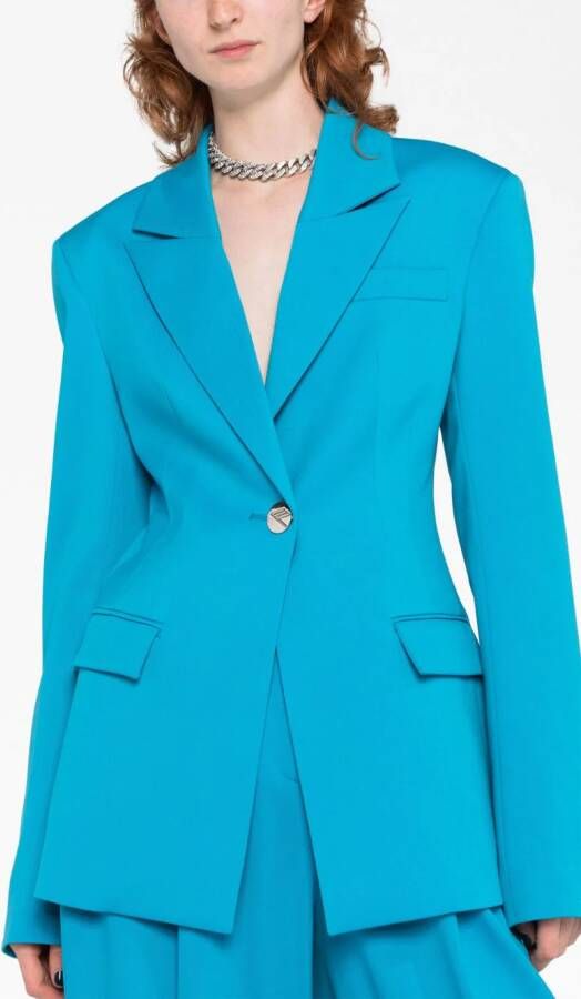 The Attico Blazer met puntige revers Blauw