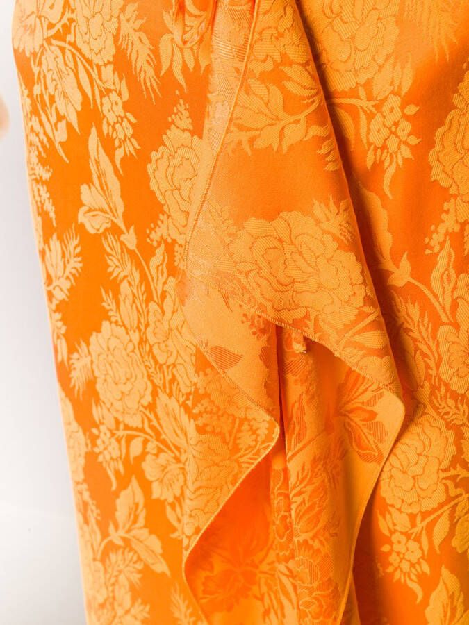 The Attico Rok met bloemenjacquard Oranje