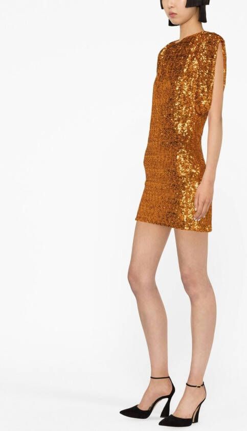 The Attico Mini-jurk verfraaid met pailletten Oranje