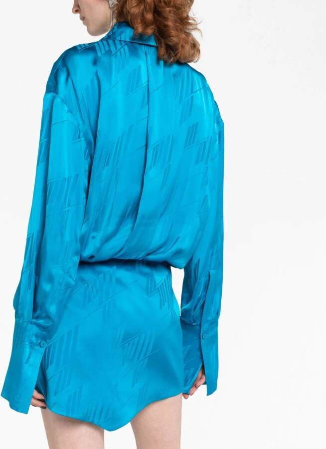 The Attico Mini-jurk met baskische taille Blauw