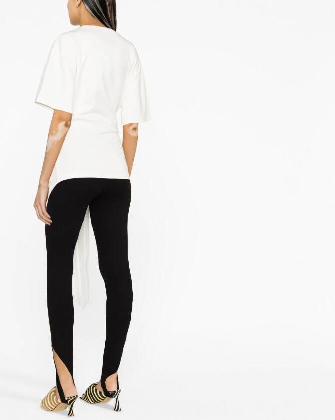 The Attico T-shirt met gestrikte voorkant Wit