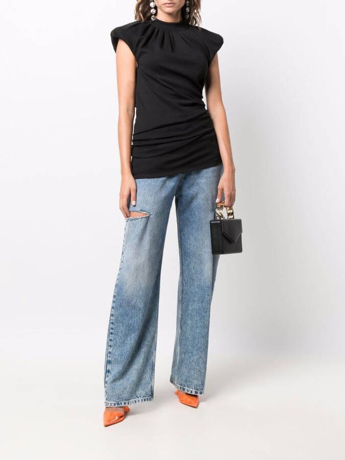 The Attico Top met ruches Zwart