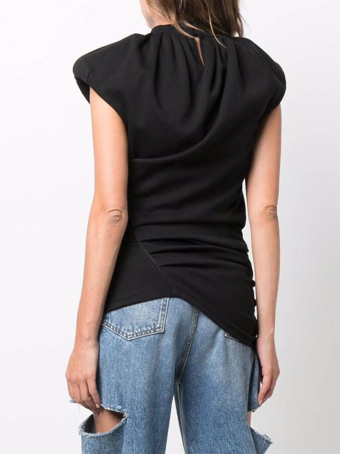 The Attico Top met ruches Zwart