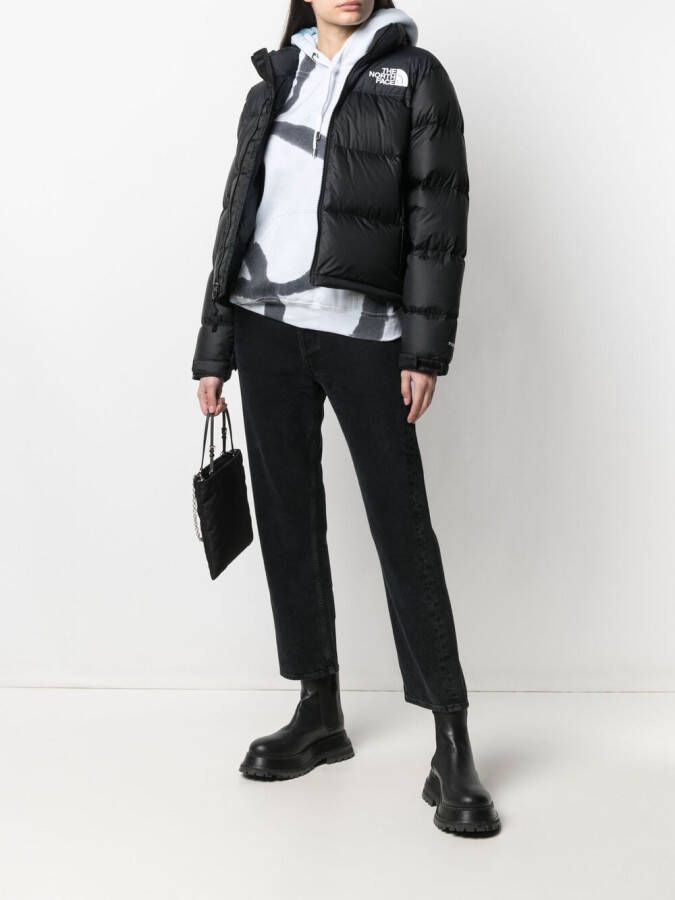 The North Face Donsjack met geborduurd logo Zwart