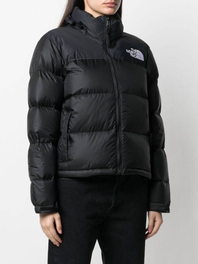 The North Face Donsjack met geborduurd logo Zwart