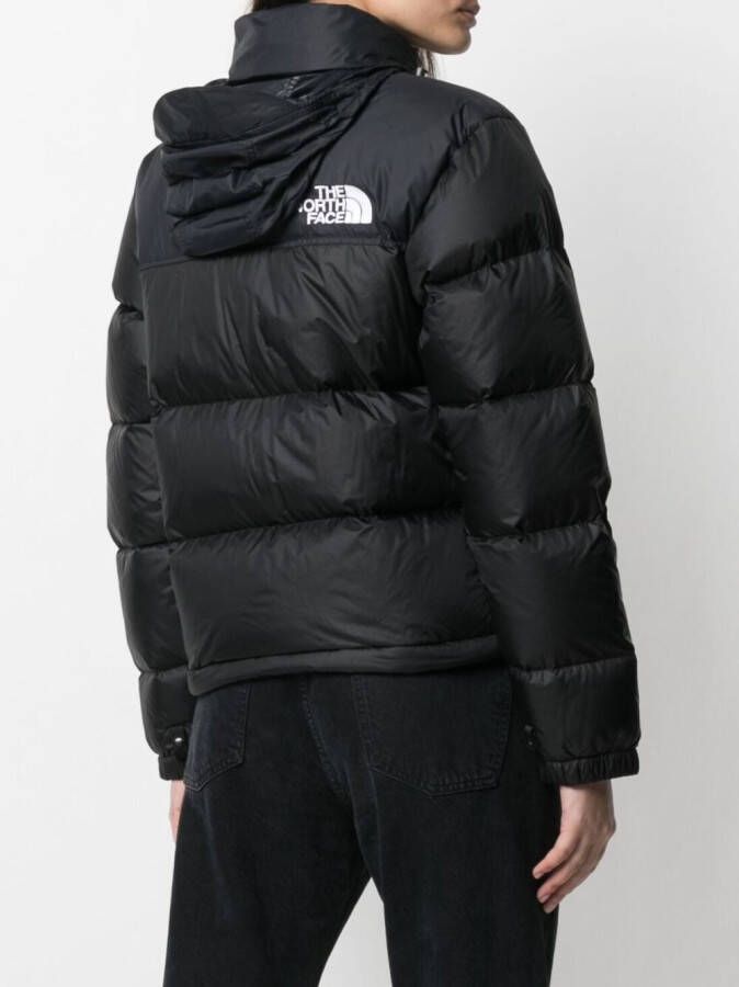 The North Face Donsjack met geborduurd logo Zwart