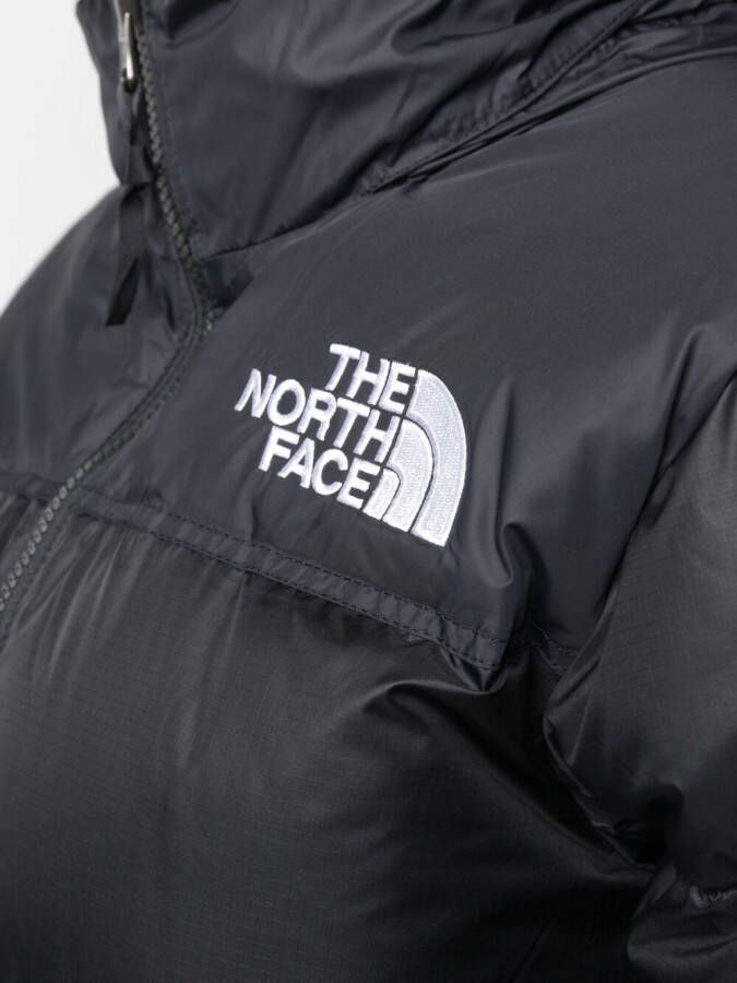 The North Face Donsjack met geborduurd logo Zwart