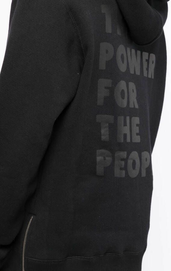 The Power For The People Hoodie met logoprint Zwart
