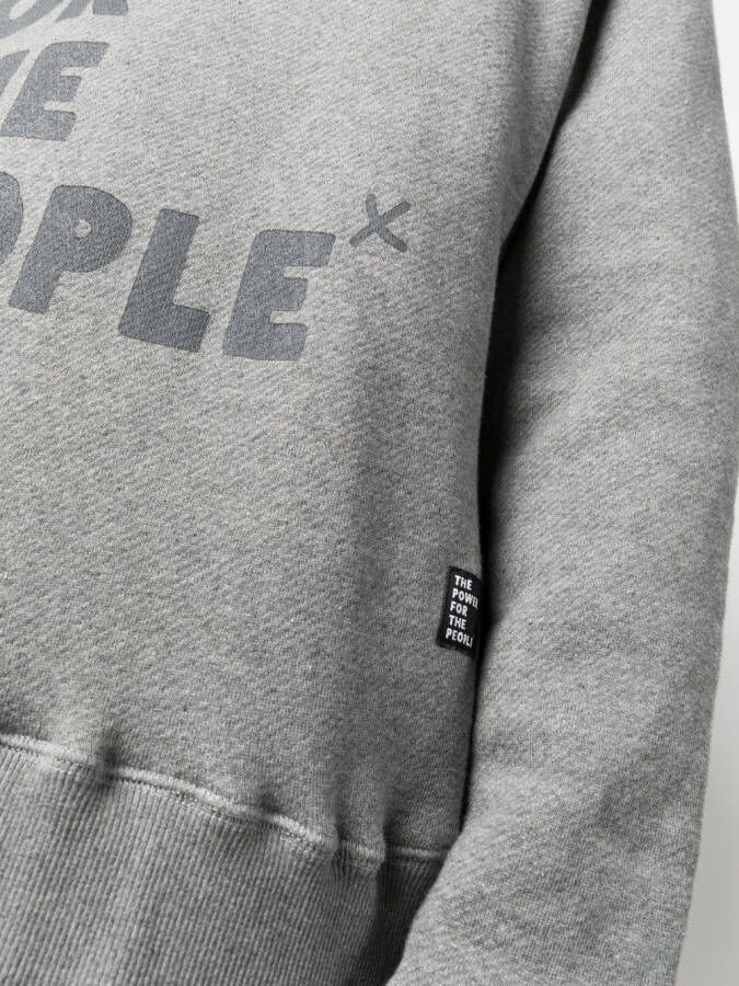 The Power For The People Sweater met logoprint Grijs