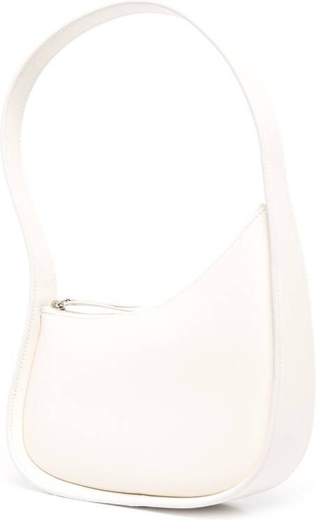 The Row Half Moon leren schoudertas Beige