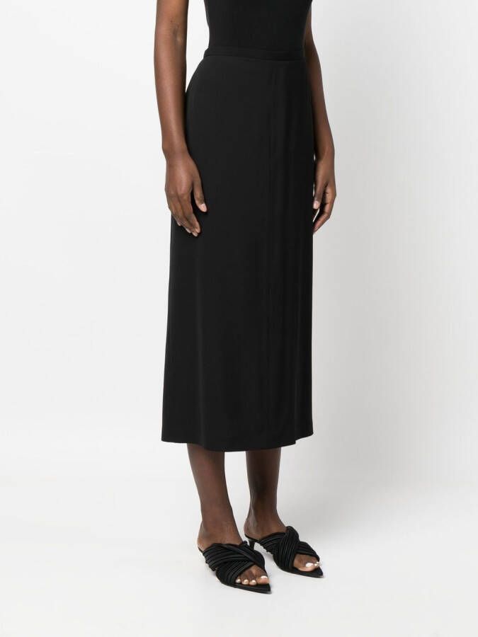 The Row High waist midi-rok Zwart