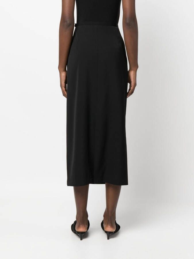 The Row High waist midi-rok Zwart