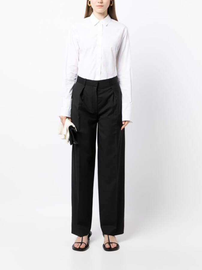 The Row Mid waist pantalon Zwart