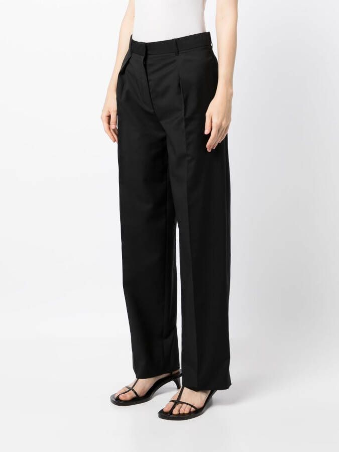 The Row Mid waist pantalon Zwart
