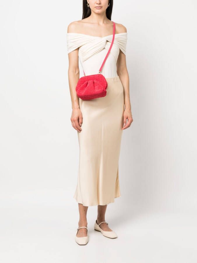 Themoirè Crossbodytas verfraaid met kralen Roze