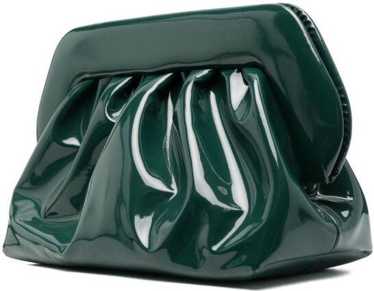 Themoirè Bios clutch met gesmockt detail Groen